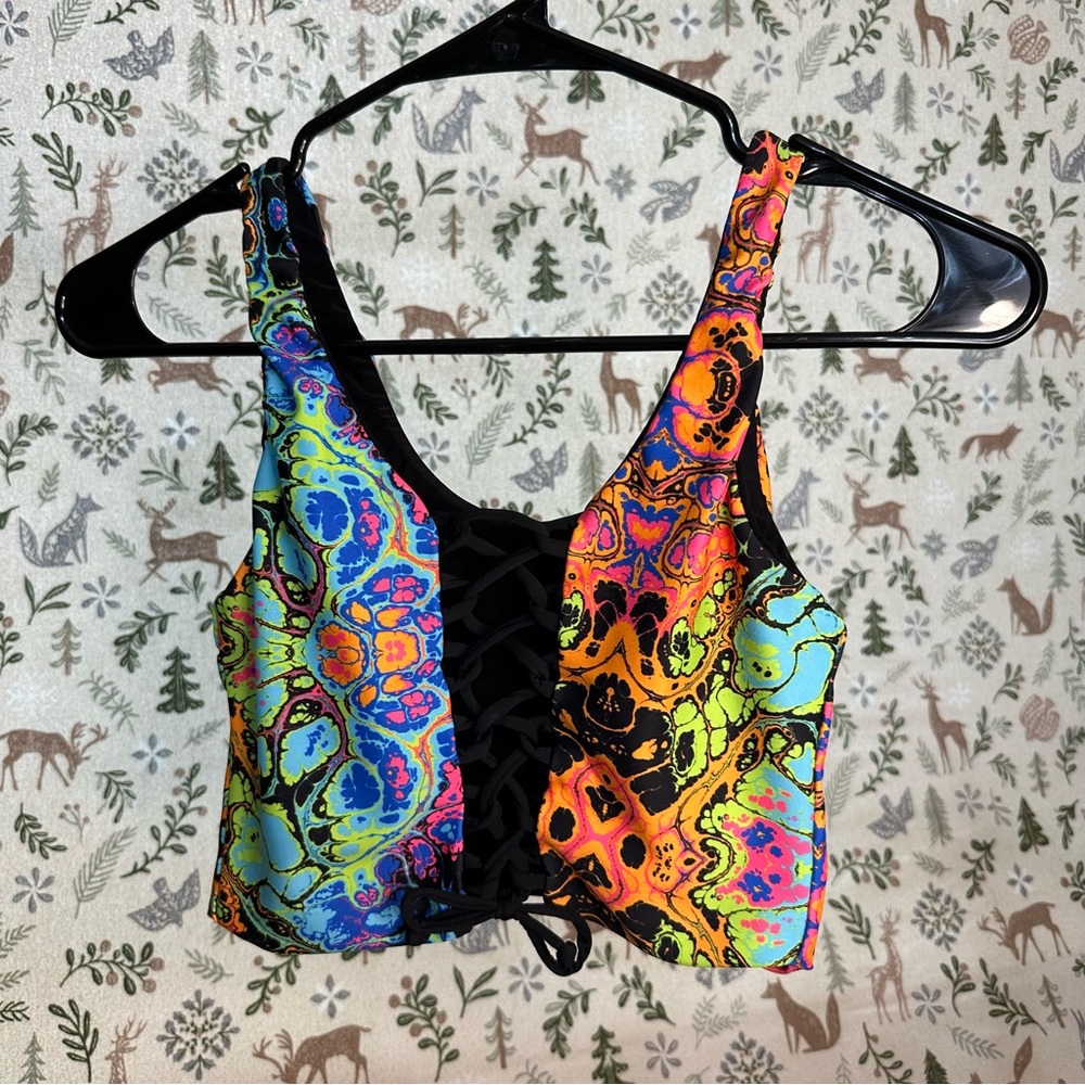 Freedom Rave Wear Intensity Lace Up Top